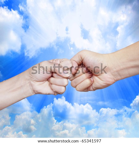 Hands on sky