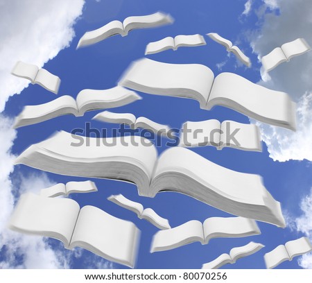 Books fly to the sky