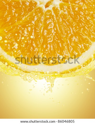 Orange juice splashing
