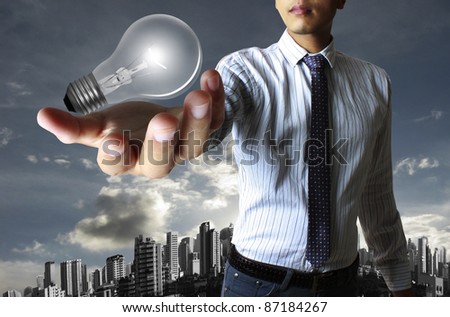 Light bulb in hand