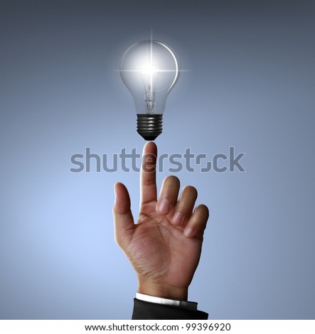 Light bulb, hand