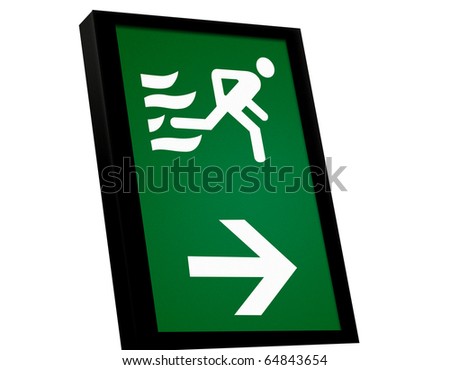 emergency exit sign. stock photo : EMERGENCY EXIT