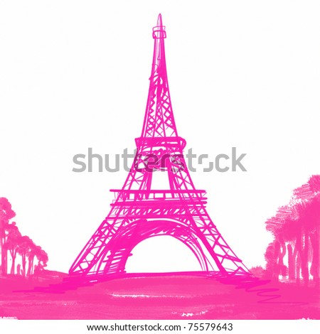 Paris Wall Stickers on Metal Eiffel Tower Decor Paris Eiffel Tower Pink Pink Paris
