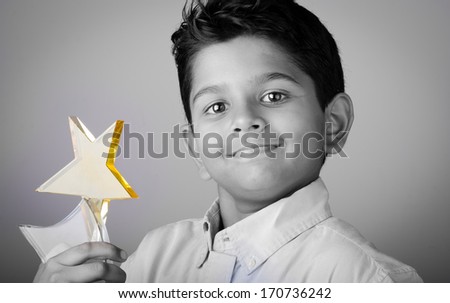Student with  award in hand