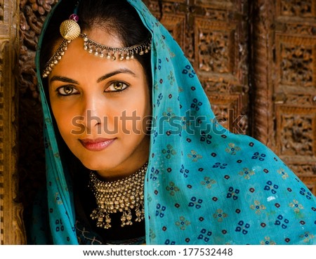 Lady dressed in Rajasthan  traditional dress