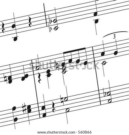 Section from a sheetmusic, ideal for backgrounds or generic musical illustrations