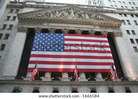 American Flag and New York Stock Exchange
