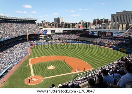 wide angle view of Yankee Stadium