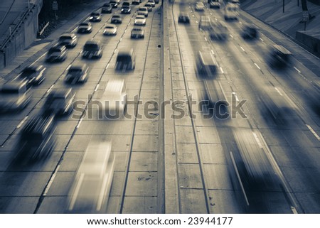 Highway traffic (time lapse with traffic as motion blur)