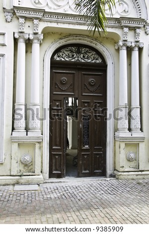 Old colonial door from Merida Centro, Mexico