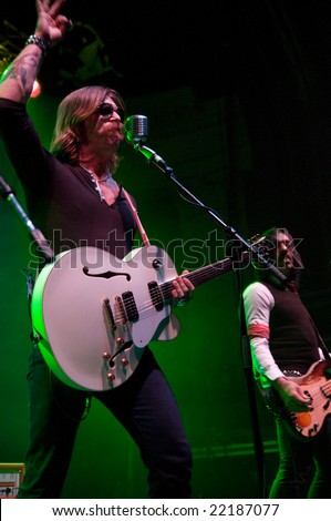 COLUMBUS, OH - DECEMBER 16: The Eagles of Death Metal perform on stage at the Newport Music Hall, Columbus Oh on December 16 2008