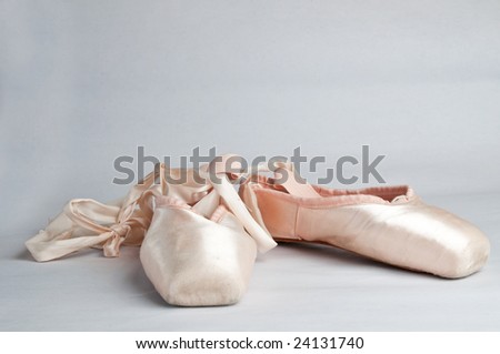 Isolated pair of ballet shoes