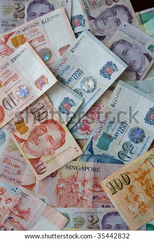 Singapore Dollar Picture on Stock Photo   Money Background From Various Nominal Singapore Dollars