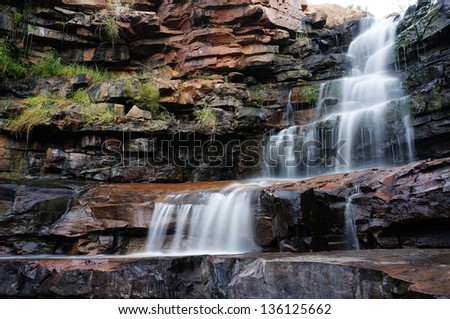 One of the many waterfalls with rock pools in the Kimberley, the last frontier in Western Australia.