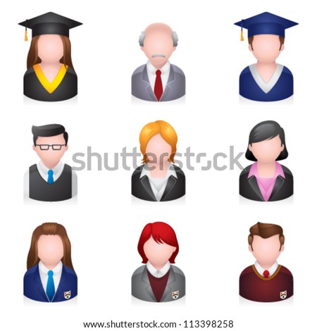 School people icons Transparent shadow placed on separate layer School people icons Transparent shadow placed on separate layer