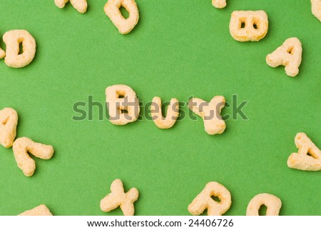 cereal letters spell out buy