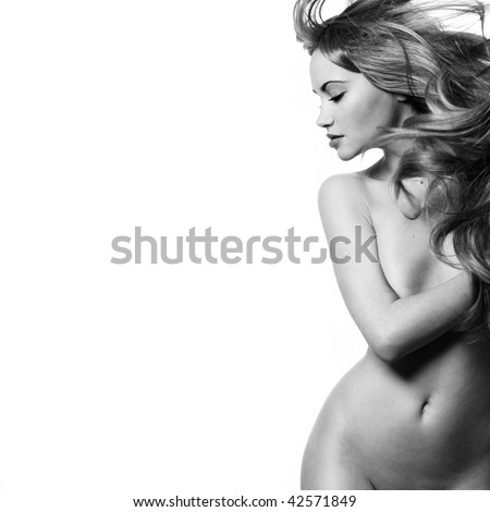 stock photo Fashion photo of beautiful nude woman with magnificent hair