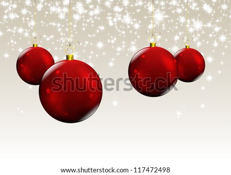 new year card with christmas decor, on stars light background