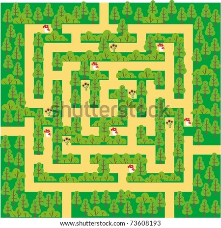 Maze or labyrinth, as green forest