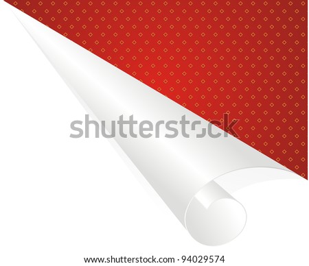 white paper roll opened the red corner