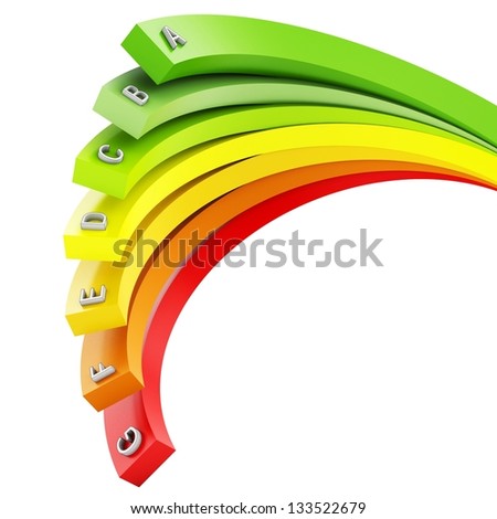 3d Energy efficiency concept on white background