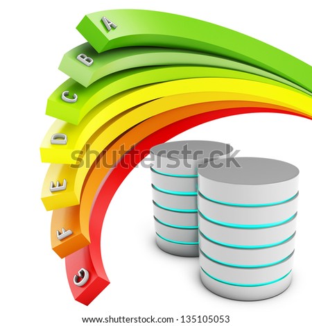 3d Energy efficiency concept on white background