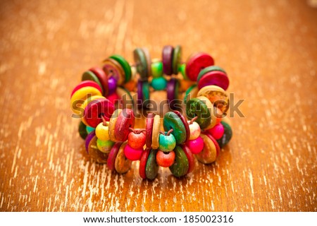 multi colored bracelet in the Latin American style, Vintage background
