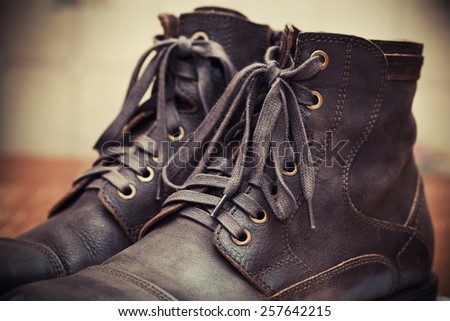 Rough heavy leather men\'s shoes