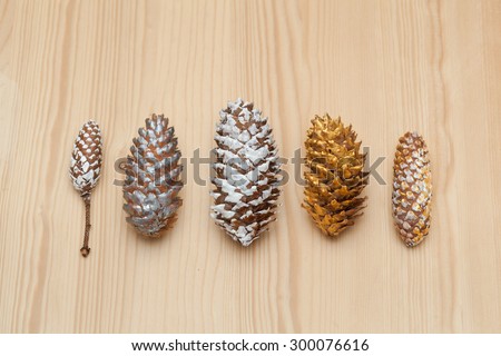 Christmas holiday pine cones painted colors