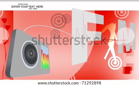 Digital illustration of FM radio on abstract background