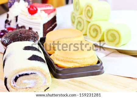 Sweet bread and bakery cake dessert background