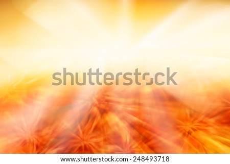 Abstract image explosion on the sun with motion blur