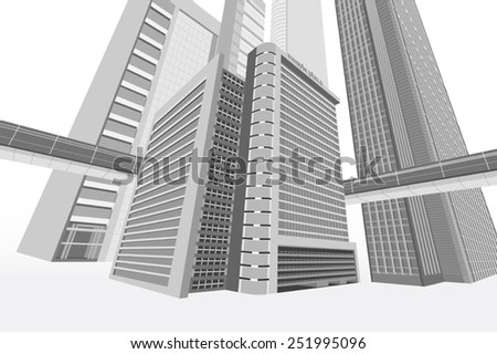 Modern building exterior,architecture vector background