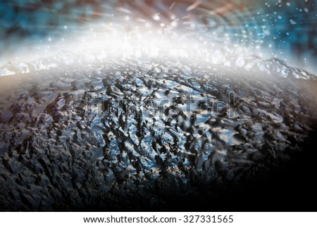 Deep space and planet surface,outer space background