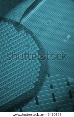 Silicon wafers with chips
