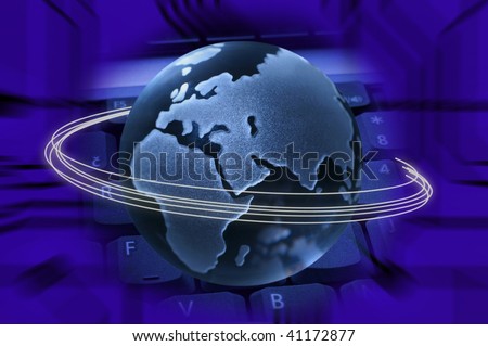 Blue Tech background with a globe