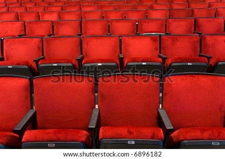 Red velvet concert hall seating background