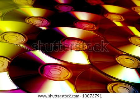 a stack of several compact disk for a technology background etc.
