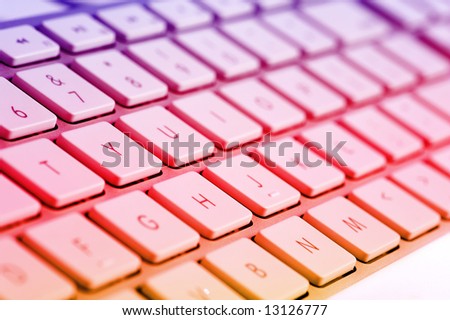 A modern computer keyboard on a white background
