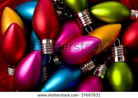 Christmas decorations background with assorted Christmas tree decorations