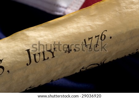 declaration of independence scroll. copy of the Declaration of