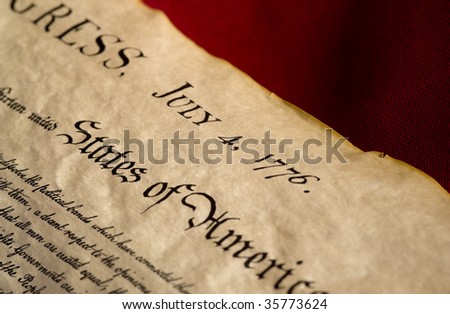 declaration of independence scroll. copy of the Declaration of