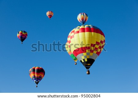 Colorful hot air balloons on a sunny day