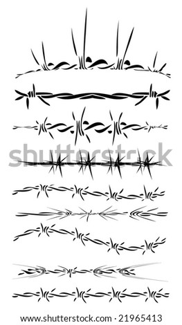 barbed wire font. stock vector : Barbed wire