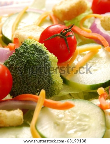 Closeup of garden salad
