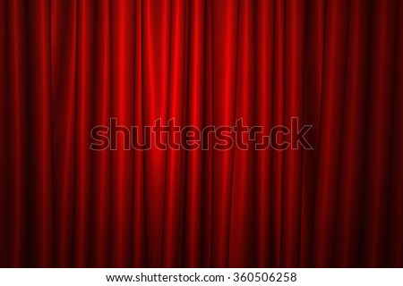 Background image of red velvet stage curtain