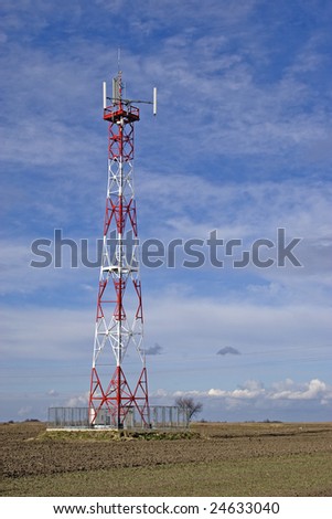 cellular communication antena  and cloudy sky background