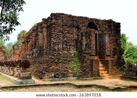 My Son Sanctuary,  a cluster of ruined Hindu temples is a UNESCO World Heritage site in Vietnam.