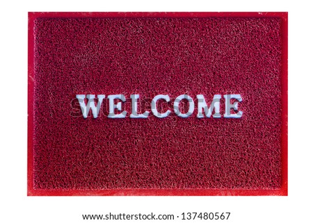 welcome doormat carpet isolated on white