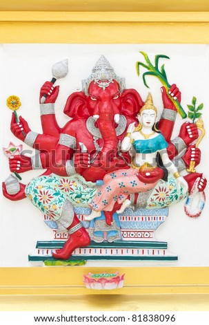 Indian God Ganesha or Hindu God Named Uddanda Ganapati at Wat Saman temple, Thailand
